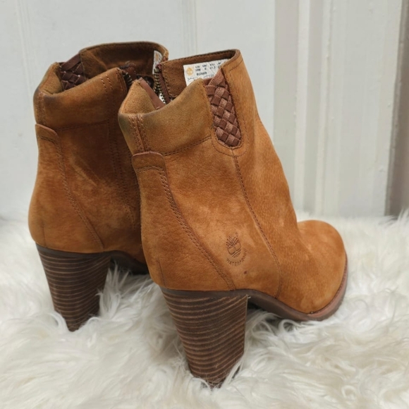 Timberland Earthkeeper Heeled Brown Leather Boots Size 10🌴✌️ - Picture 5 of 10